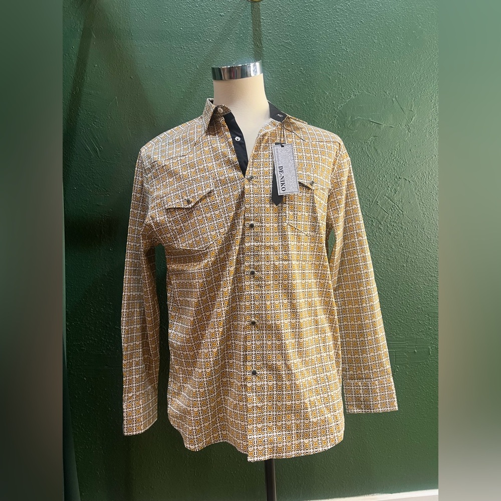 Men's Yellow button up Shirt